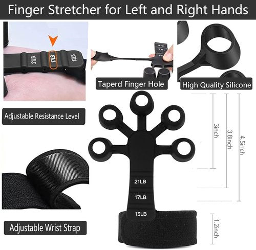 Grip Strength Trainer Kit - 5 Pack Adjustable Resistance Hand Grippers & Stress Relief Balls for Muscle Building
