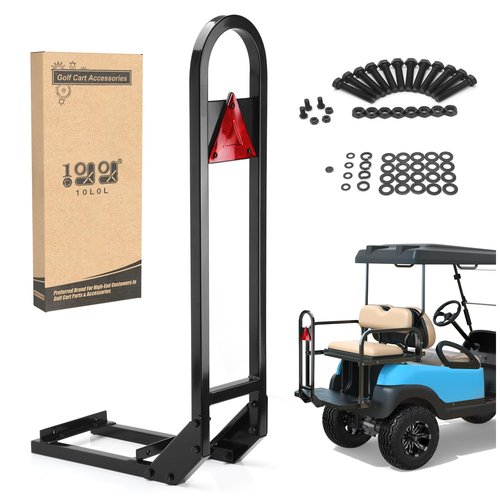 10L0L Golf Cart Rear Safety Grab Bar Universal Compatible with Yamaha Club Car EZGO Golf Cart with Reflective Triangle Board