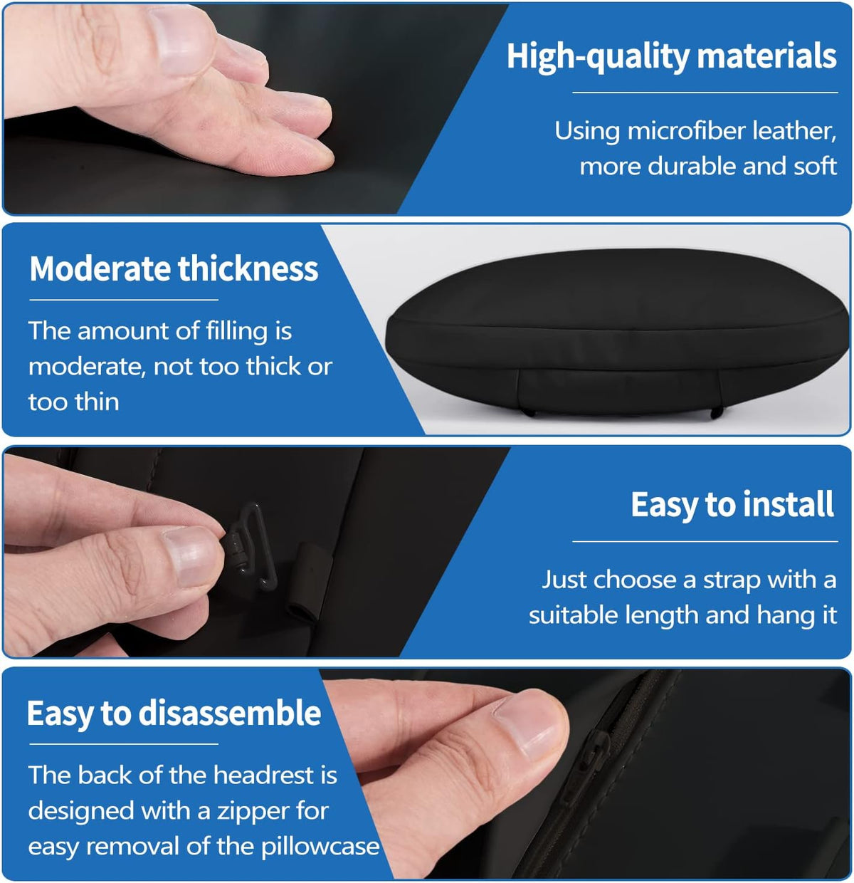 2 Pack Car Headrest Neck Pillow for Tesla Model 3 Model Y Model S