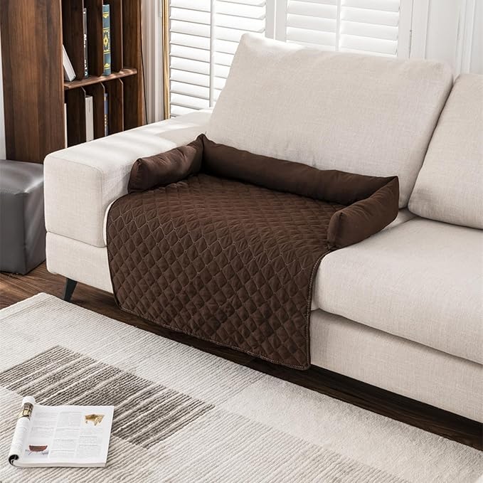 Dog Bed Cover & Couch Protector - Anti-Slip & Waterproof Pet Pad, Cozy Nest for Dogs, Ideal for Sofa, Bed & Car Seat Cushion - Furniture Protector Red L