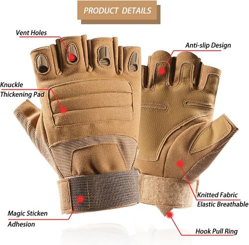 NuCamper Tactical Gloves - Half Finger Touchscreen Design for Men | Perfect for Hunting, Cycling, and Work