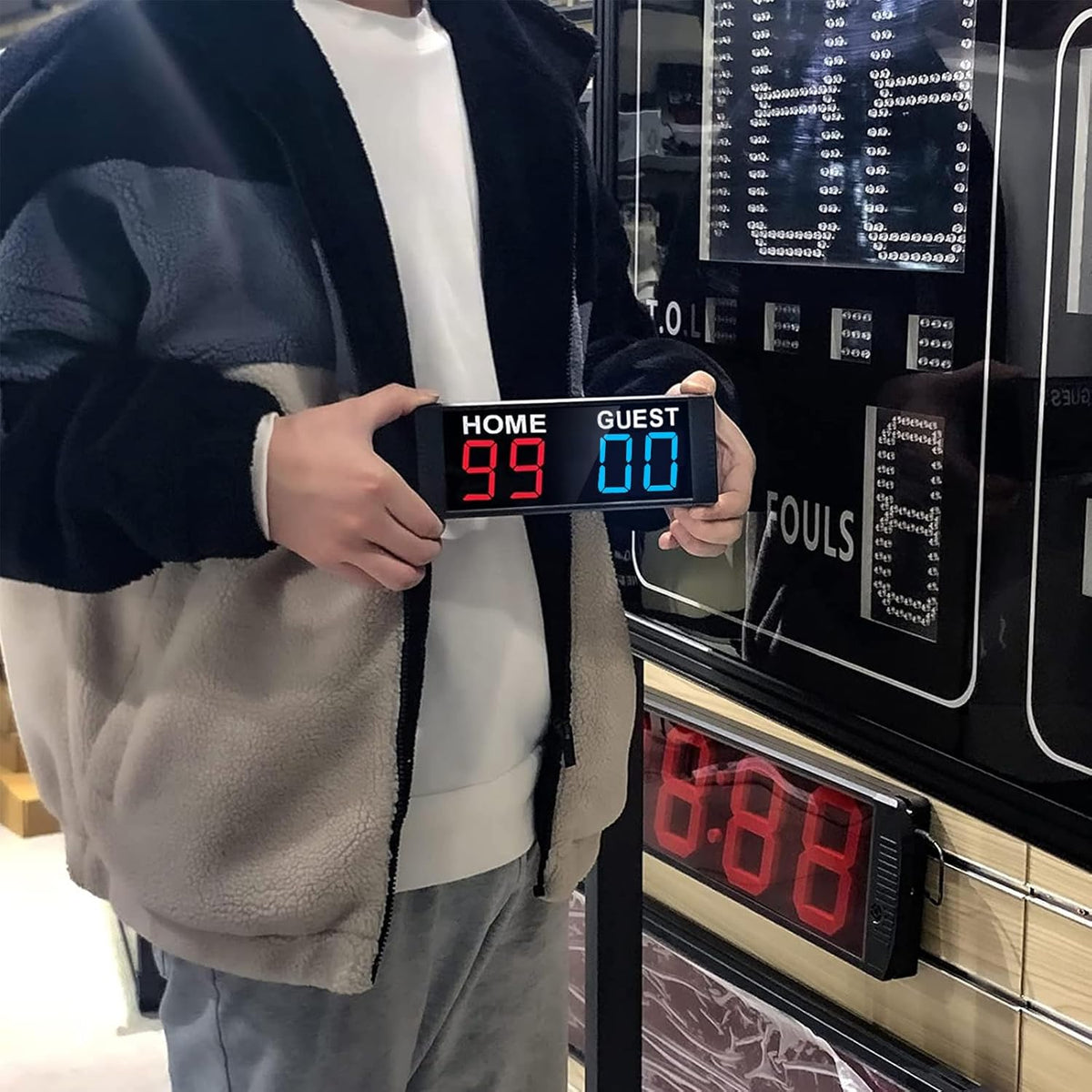 YZ LED Portable Digital Scoreboard - Tabletop Electronic Score Keeper for Indoor/Outdoor Games