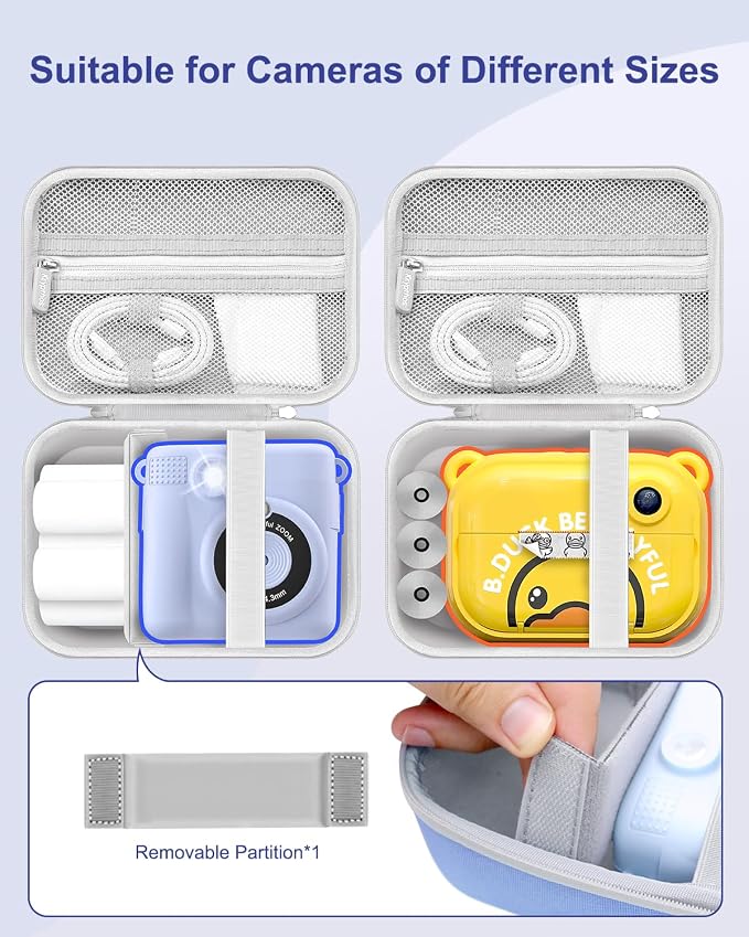 Kids Instant Print Camera Case, Shockproof Storage Bag Compatible