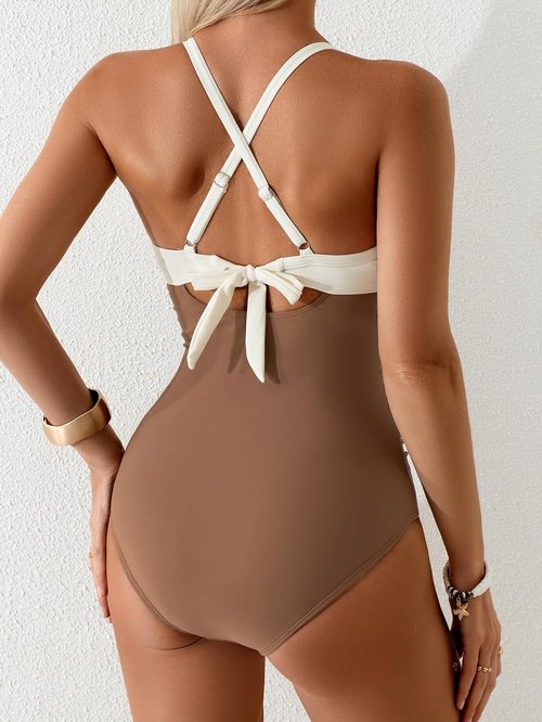 B2prity One Piece Swimsuit - Tummy Control Ruched Design | V-Neck Slimming Bathing Suit