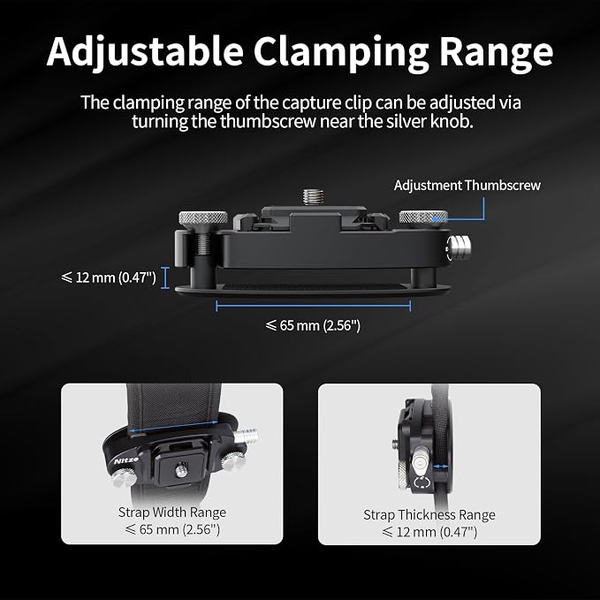 Nitze Camera Clip with Arca-Type Plate, Metal Capture Clip with Magnetic