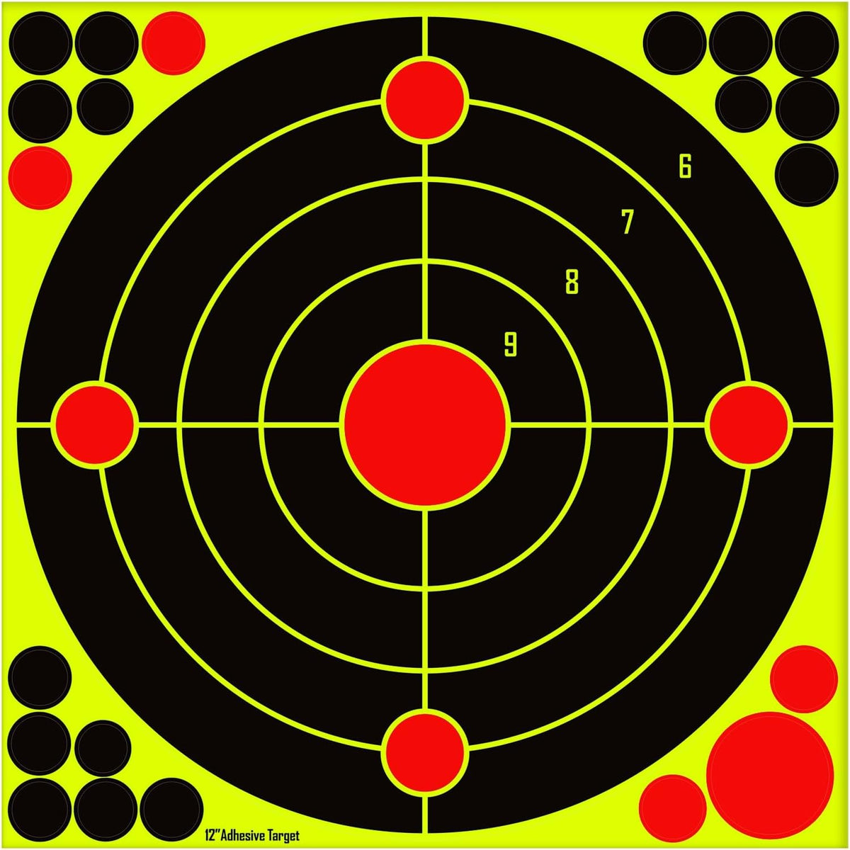 Skiennix Silhouette Splatter Targets - Bright Fluorescent Yellow for Easy Visibility | 12x12 Inch (10/25/50 Pack)