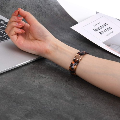iLVANYA Resin Band Compatible with Fitbit Inspire 2 /Inspire HR/Inspire Bands Women, Adjustable Wristband for Fitbit Inspire Accssorises (Tortoise Stone)
