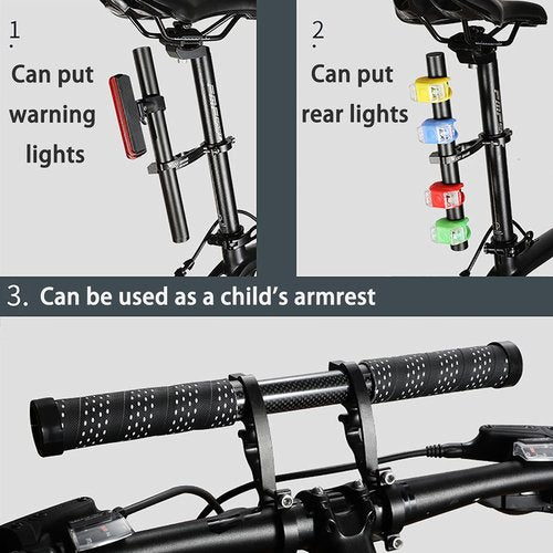 Bike Bicycle Double Handlebar Extender Extension,11.8"(30 cm) Aluminum alloy Super Long Bracket Accessories，For Bike Mounts,GPS Units, Headlights,Light Lamp,Phone Mount,For 20mm-32mm caliber