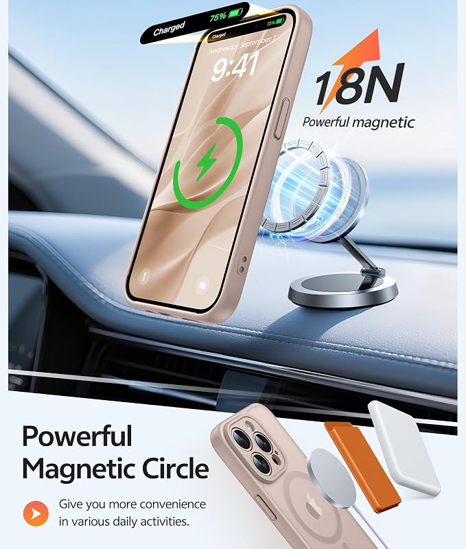 FNTCASE for iPhone 15 Pro Case: Translucent Matte Cases