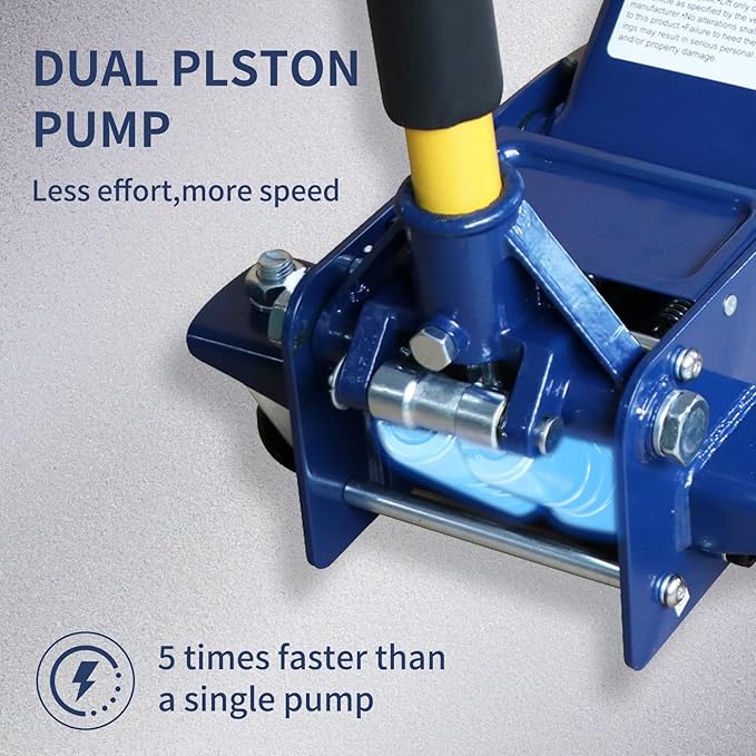 Heavy Duty 3 Ton Floor Jack – Low Profile Hydraulic Car Jack with Quick Lift Double Pump Design