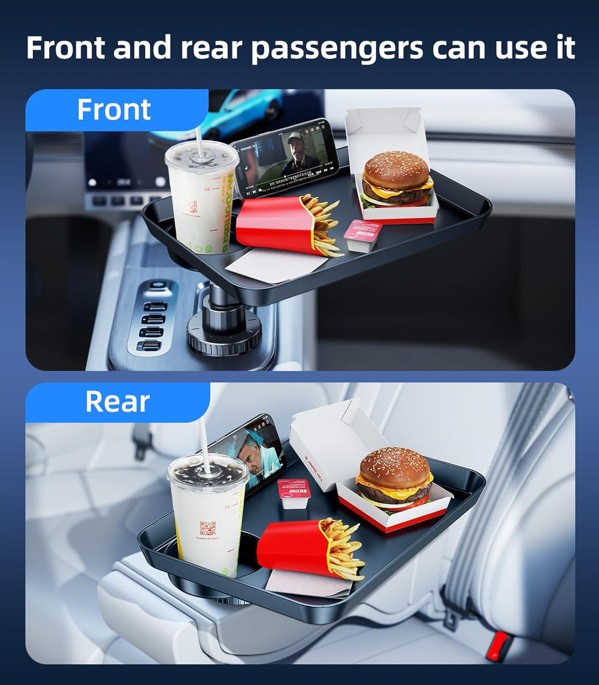 Tesla Model 3 Y ABS Car Cup Holder Tray Expander for Food Snack