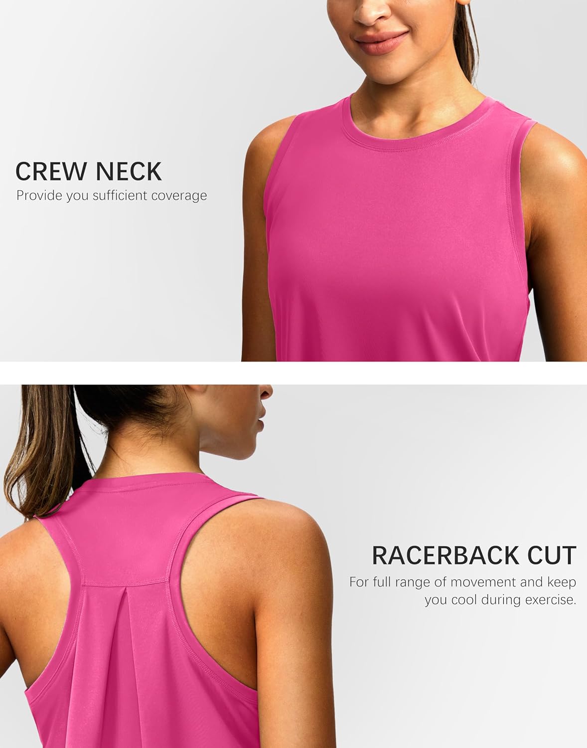 Skiennix Women's Athletic Tank Tops - Sleeveless Racerback Yoga & Running Shirts | Loose Fit
