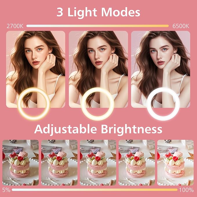22" Large Ring Light with Stand, Foldable LED Big Ring Light Tripod