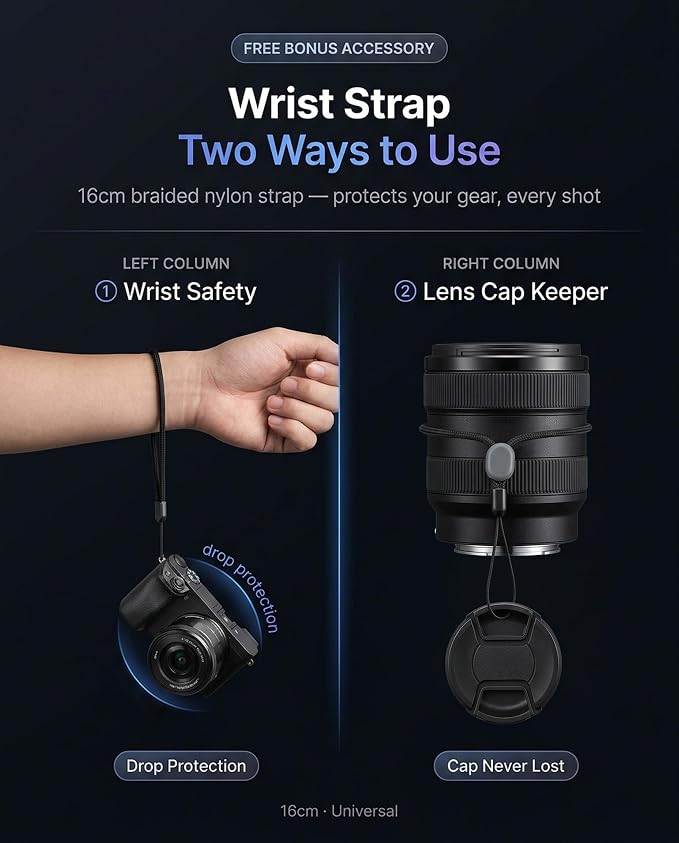 iDaPro Screen Protector for Fujifilm X-T50 Fuji XT50 + Hand Lanyard, Tempered