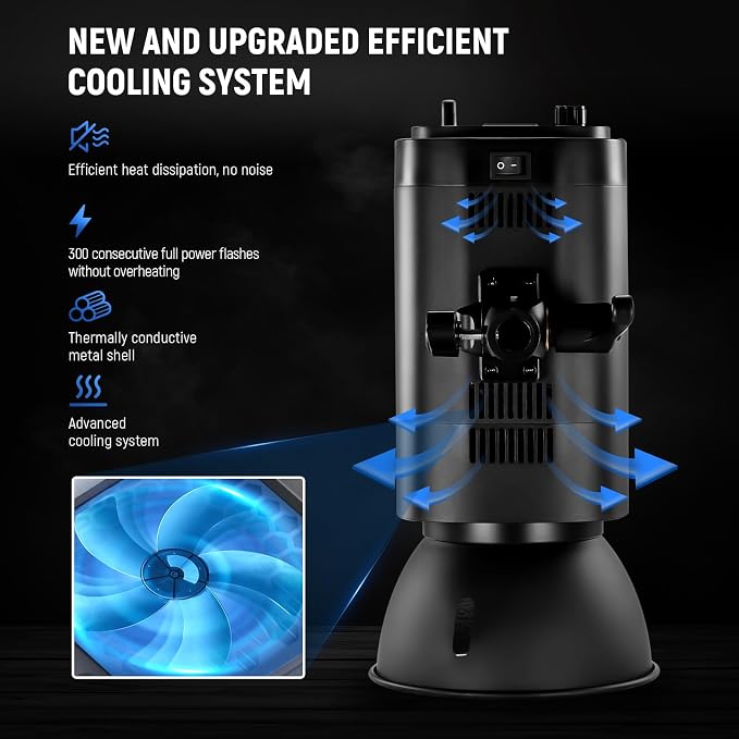 NEEWER 600Ws Studio Monolight Flash Light Kit: 2 Pack S101-300W PRO 5600K