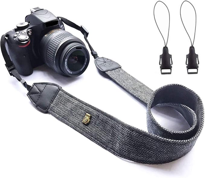 Camera Strap Canvas Black Shoulder Strap