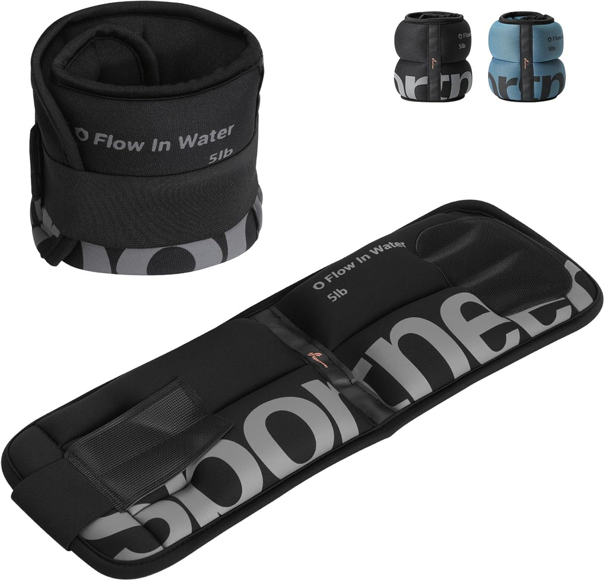 Sportneer Ankle Weights - Comfortable 4/10 lbs Pair for Strength Training, Running & Fitness