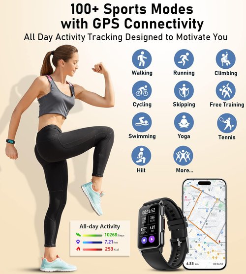 Mindrose Fitness Tracker Smart Watch - Heart Rate & Blood Oxygen Monitor | Pedometer for Men & Women