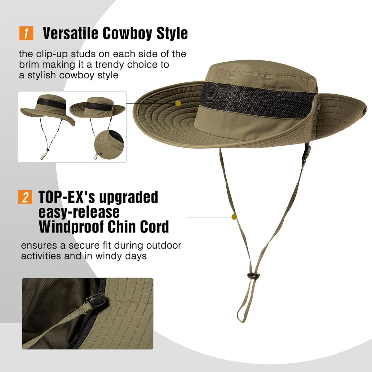 Skiennix Waterproof UPF50+ Golf Bucket Hat - Oversized XL/XXL for Big Heads | Wide Brim Safari & Fishing