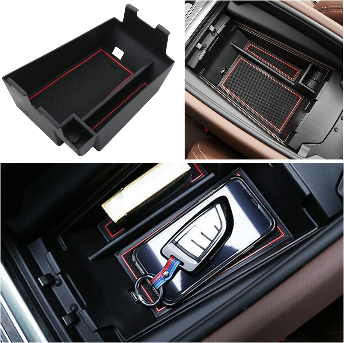 Ruiya 2026 BMW X5/X6/X7 Center Console Organizer for BMW X5/X6/X7 2026 Accessories ABS Middle Console Organizer Compatible with 2020-2026 BMW X5 G05 | BMW X6 G06 | BMW X7 G07 2021-2026 Accessories
