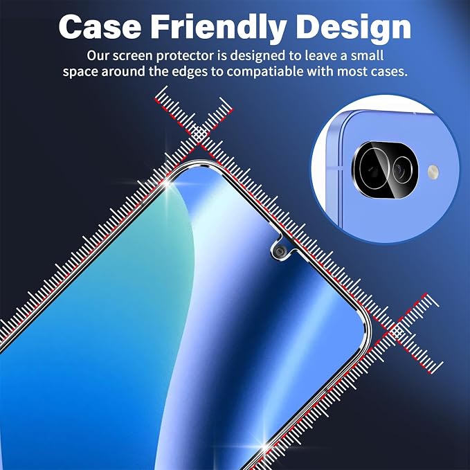 3 Pack for Google Pixel 10a Screen Protector Tempered Glass + 2 Pack Camera