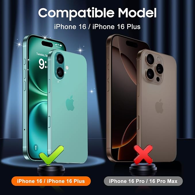 UniqueMe for 3 Pack iPhone 16 / iPhone 16 Plus/iPhone 17 Camera Lens Protector
