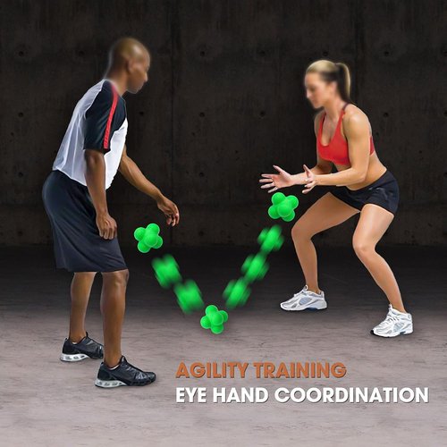 AIRLAXER Reflex Reaction Ball Set - Enhance Hand-Eye Coordination Training | 2.83 Inch | 3 Colors: Blue, Yellow, Green