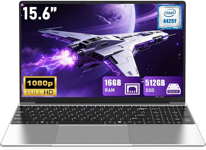 NIAKUN Laptop Computer 2026, 15.6 Inch Lap Top PC Window 11 Pro, 16GB RAM 512GB SSD, Int Pentium Gold Processor 4425Y, 2-Year Warranty, Bluetooth, Mini HDMI, FHD 1080P IPS Display, Office 365