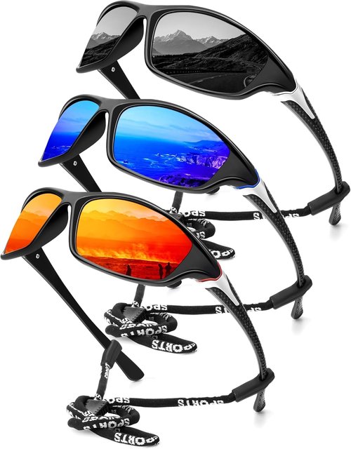 KALIYADI Polarized Sunglasses - UV Protection for Men | 4-Pack Sports Shades for Fishing & Cycling