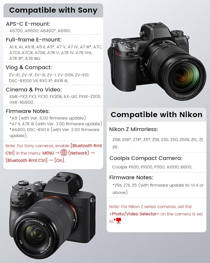 Wireless Rechargeable Camera Video Recording Remote Control, One-Press Video