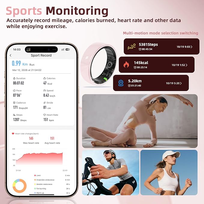 Ceramic Smart Ring, Advanced Health & Fitness Tracker