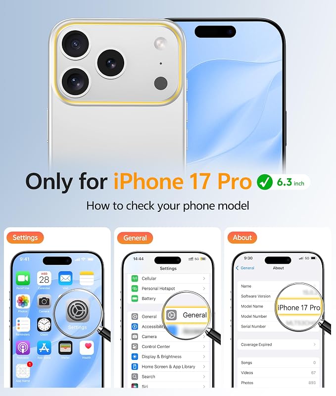 FNTCASE for iPhone 17 Pro Case: Translucent Matte Cases