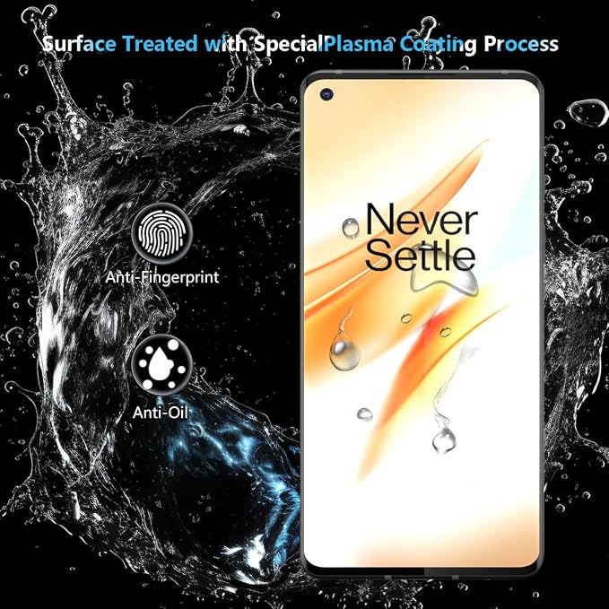 2 Pack Compatible with OnePlus 8 Pro screen protector Tempered Glass, 9H
