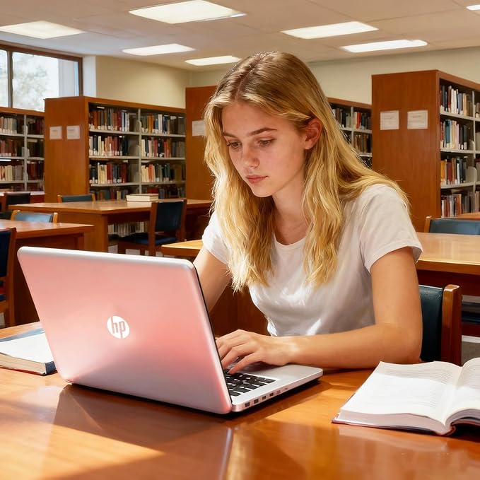 HP New Everyday Laptop • 2026 Edition • 128GB SSD • Microsoft Office 365 Included • Intel N150 CPU • Thin & Portable • Fast Response • Long Battery Life • Windows 11 • Rose Gold