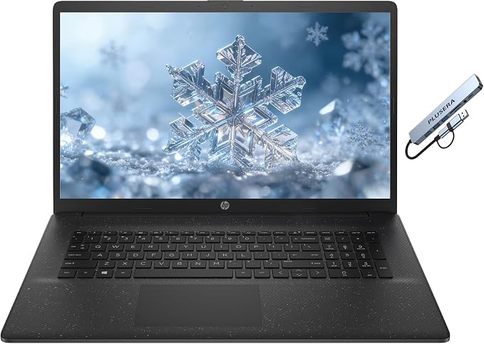 HP 17.3" Business Laptop Computer, Intel 10-Core i5 Processor, Windows 11 Pro Laptop 32GB RAM 1TB SSD, AI Copilot Ready, Numeric Keypad, Camera Privacy Shutter, PLUSERA 8-in-1 Hub Included, Jet Black