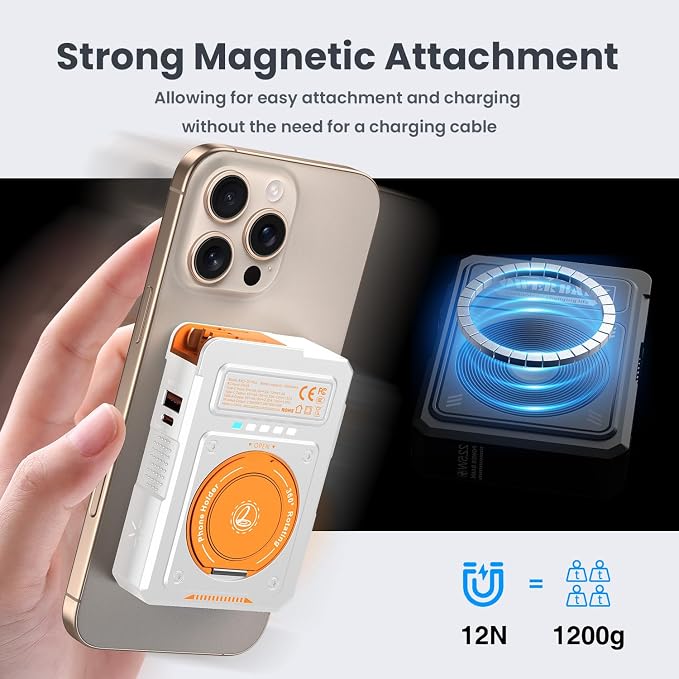 ummz for Magsafe Battery Pack 10000mAh,5-in-1 Magnetic Portable Charger with Wall Plug, Wireless Power Bank for Apple Watch,22.5W Fast Charging PowerBank for iPhone 17 Pro Max/16/15/14/13/12