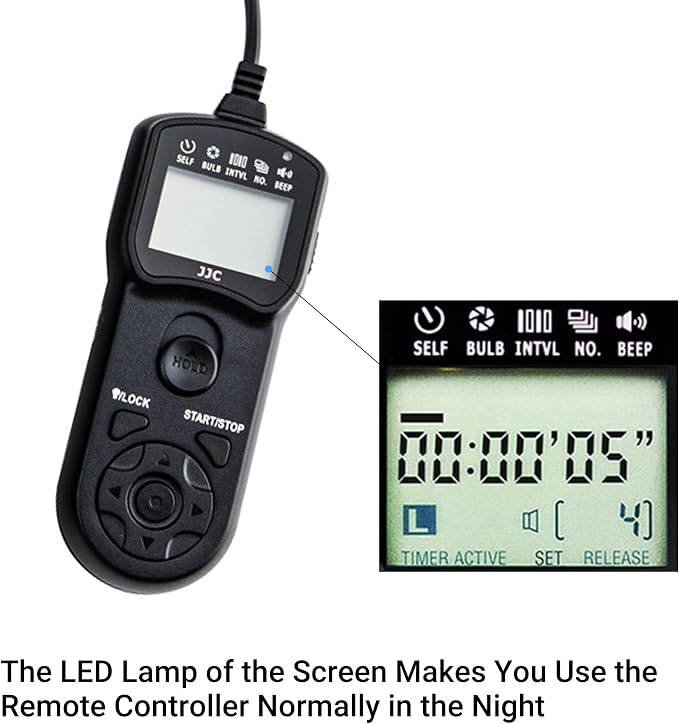 JJC Intervalometer Timer Remote Shutter Release Time Laspe
