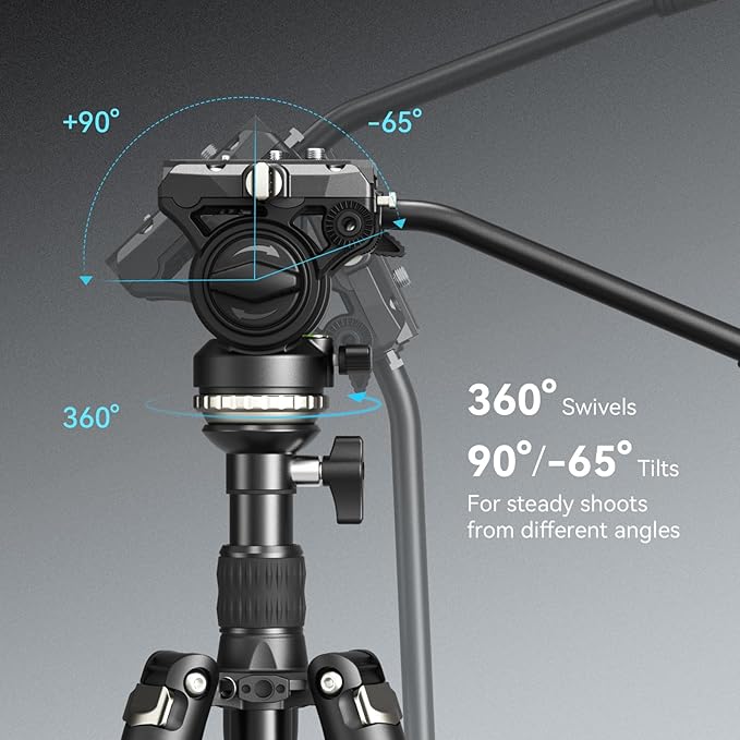 SmallRig CT210 Video Tripod, Professional Camera Tripod Compatible