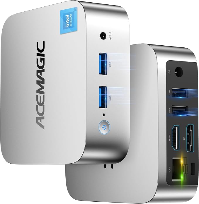 ACEMAGIC Mini V1 Mini PC,12th Gen Alder Lake-N N97(Beat N150/N100/N95, up to 3.6GHz),16GB DDR4 RAM 512GB SSD Mini Computer, Support Dual 4K, WiFi, BT, Ethernet, Small PC for Business Home