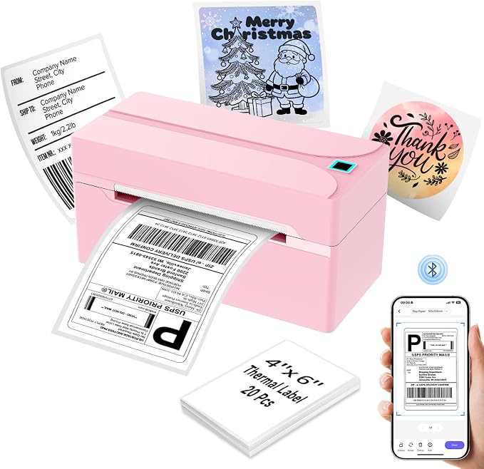Shipping Label Printer, 4X6 Bluetooth Thermal Label Printer