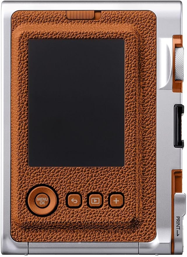 Fujifilm Instax Mini EVO Hybrid Brown Instant Camera | Instax Mini Twin Pack