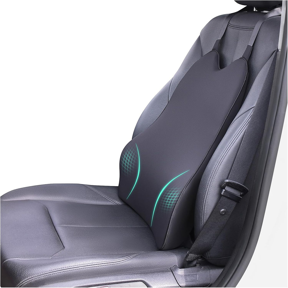 Lumbar Support Pillow for Car, Memory Foam Back Cushion for Lower Back Pain Relief, Ergonomic Car Seat Support with Breathable Airflow Channels for Driving, Office Chair, Wheelchair