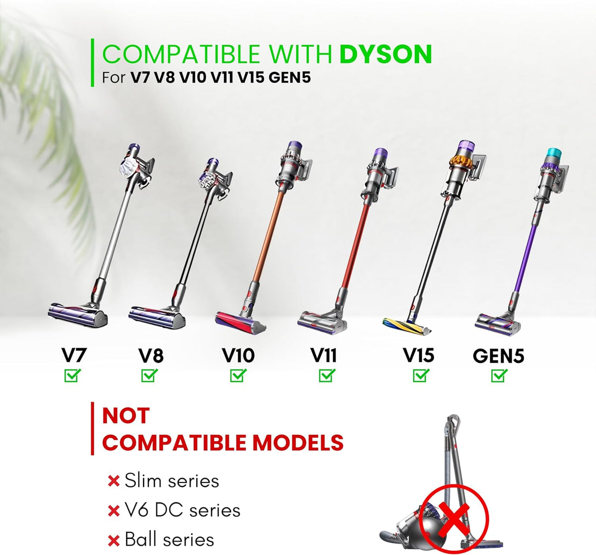 For Dyson Horsehair Vacuum Brush & Extension Hose - Compatible with Dyson V7 V8 V10 V11 V15 Gen5 - Soft Bristle Dusting Brush for Blinds, Furniture, & Delicate Surfaces