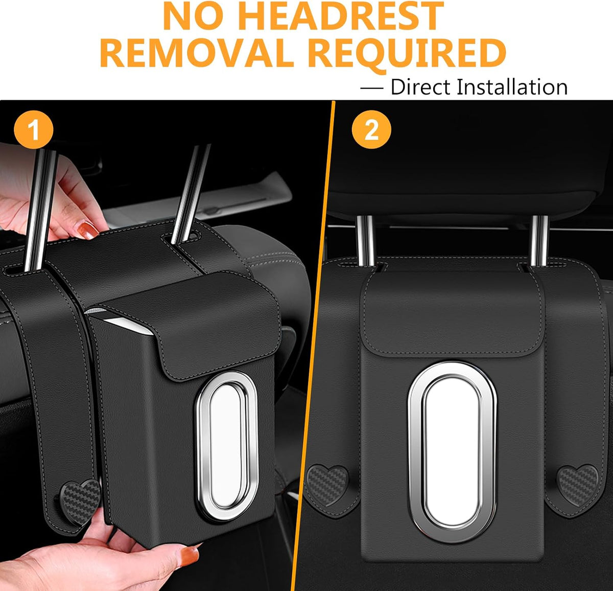Car Tissue Holder Backseat Organizer Universal Fit Fits 100 Tissues