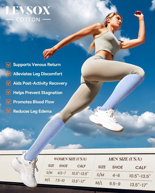 LEVSOX Compression Socks - 20-30 mmHg Knee High Support for Women & Men | Cute Design for Nurses & Travel