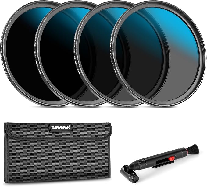 NEEWER 67mm ND Lens Filter Set, ND16/ND32/ND64/ND1000, Lens Cleaning Pen