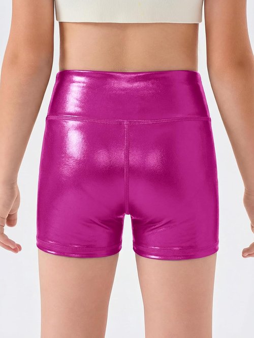 Haloumoning Girls Athletic Shorts - High Waisted Comfy Yoga & Dance Biker Shorts | Sizes 5-14Y
