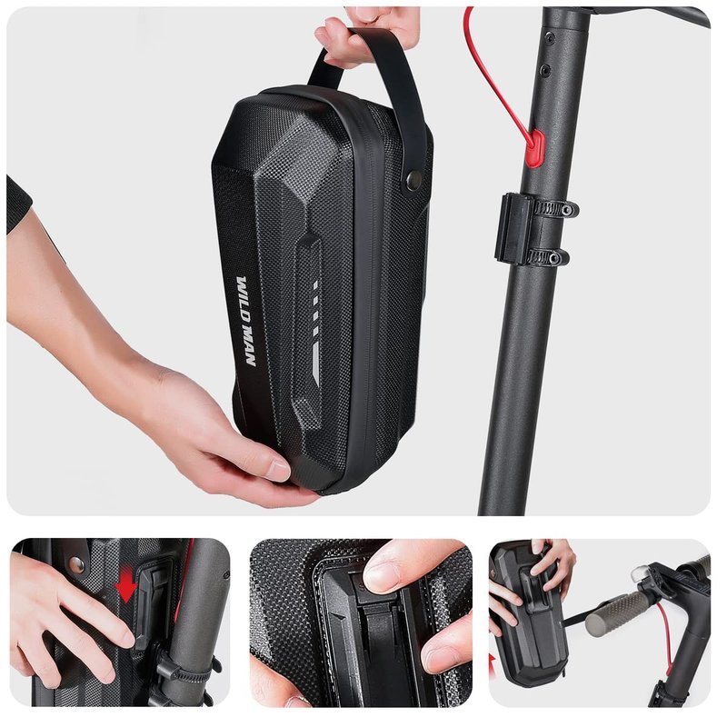 WILD MAN Quick Release Hard Shell Rainproof Scooter Storage Bag for Balancing Scooters Kick Scooters Folding Bike Electric Scooter Bag(GD9X.2L)