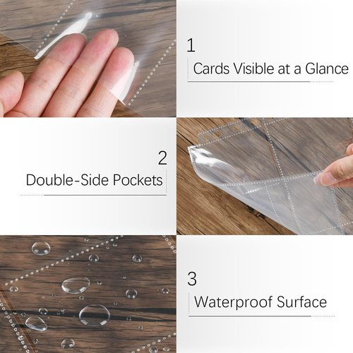 30 Pack Trading Card Sleeves by [Brand Name] - Double-Sided 9 Pocket Binder Sheets for 540 Cards | Clear
