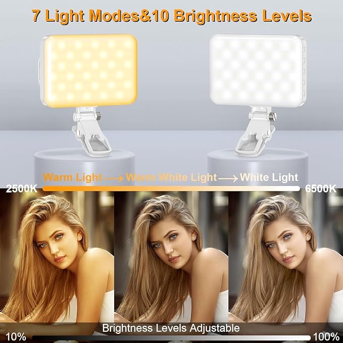 Selfie Light, LED Camera Light Video Lights 60 LED 2200mAh Rechargeable Phone